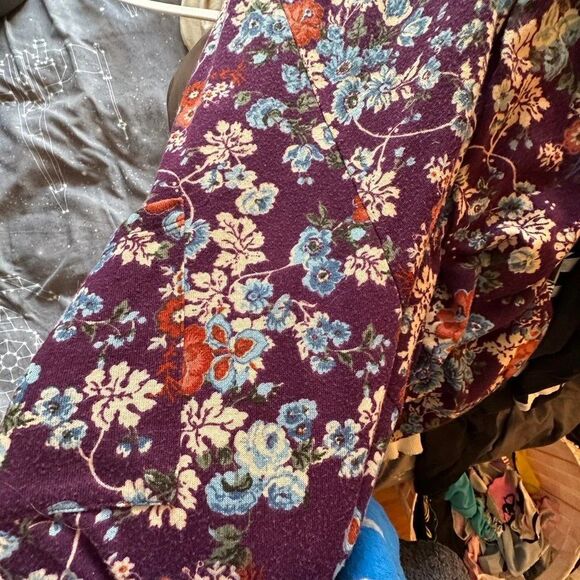 Lularoe Purple Floral long length Sarah Duster Size Large - Picture 2 of 2
